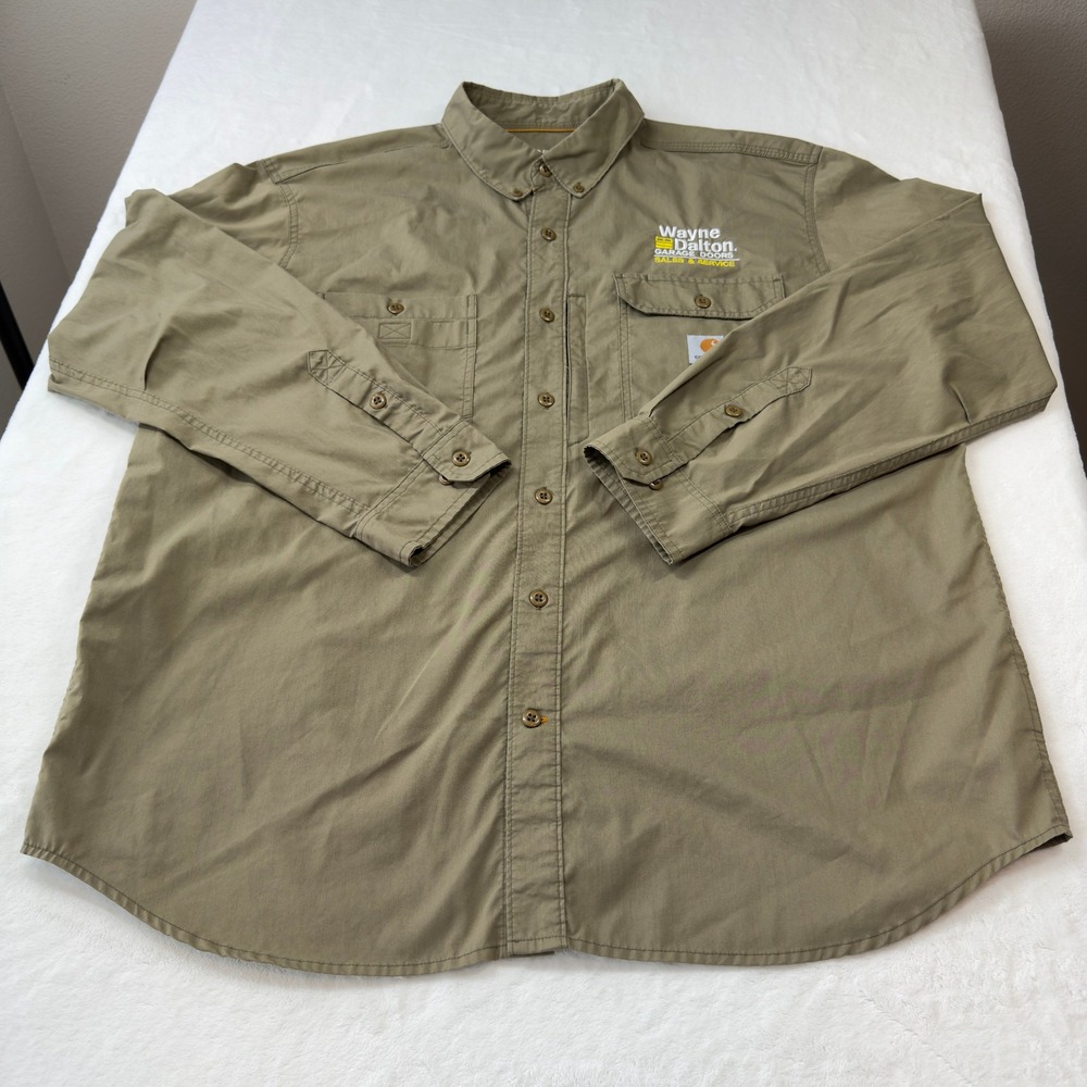 Carhartt Force Shirt Mens 2XL Tan Good Ridgefield Wayne Dalton 102417-391